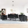 vidaXL Ensemble de canapés 3 pcs avec coussins noir velours