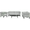 vidaXL Ensemble de canapés 3 pcs gris clair velours