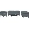 vidaXL Ensemble de canapés 3 pcs gris foncé velours