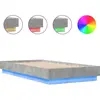 Vidaxl cadre de lit sans matelas avec lumières led gris béton 75x190cm