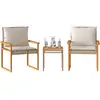 vidaXL Ensemble de bistro et coussins 3 pcs mélange beige rotin acacia