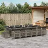 vidaXL Ensemble à manger de jardin 17 pcs et coussins résine tressée