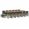 vidaXL Ensemble à manger de jardin 17 pcs et coussins résine tressée