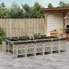 vidaXL Ensemble à manger de jardin et coussins 13 pcs gris clair rotin
