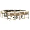 vidaXL Ensemble à manger de jardin et coussins 9 pcs beige Poly rotin