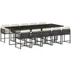 vidaXL Ensemble à manger de jardin 11 pcs coussins noir résine tressée