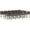 vidaXL Ensemble à manger de jardin coussins 13 pcs gris résine tressée