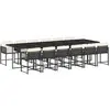vidaXL Ensemble à manger de jardin 13 pcs coussins noir résine tressée