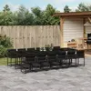 vidaXL Ensemble à manger de jardin 13 pcs coussins noir résine tressée