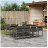 vidaXL Ensemble à manger de jardin 9 pcs coussins gris résine tressée