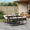vidaXL Ensemble à manger de jardin et coussins 7 pcs marron rotin