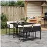 vidaXL Ensemble à manger de jardin coussins 5pcs Noir Résine tressée