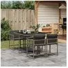 vidaXL Ensemble à manger de jardin 5 pcs coussins gris résine tressée
