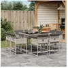 vidaXL Ensemble à manger de jardin et coussins 9 pcs gris clair rotin