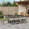 vidaXL Ensemble à manger de jardin et coussins 13 pcs gris clair rotin