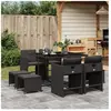 vidaXL Ensemble à manger de jardin 9pcs coussins noir résine tressée
