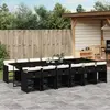 vidaXL Ensemble à manger de jardin 13 pcs coussins noir résine tressée