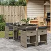 vidaXL Ensemble à manger de jardin 5 pcs coussins gris résine tressée
