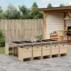 vidaXL Ensemble à manger de jardin et coussins 11 pcs mélange beige
