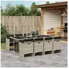 vidaXL Ensemble à manger de jardin et coussins 9 pcs gris clair rotin