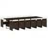 vidaXL Ensemble à manger de jardin avec coussins 13 pcs marron rotin