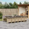 vidaXL Ensemble à manger de jardin coussins 13 pcs mélange beige rotin