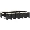 vidaXL Ensemble à manger de jardin 13 pcs coussins noir résine tressée