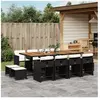 vidaXL Ensemble à manger de jardin 13 pcs coussins noir résine tressée