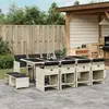 vidaXL Ensemble à manger de jardin et coussins 13 pcs gris clair rotin