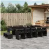 vidaXL Ensemble à manger de jardin 15 pcs coussins noir résine tressée