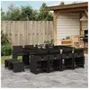 vidaXL Ensemble à manger de jardin 13 pcs coussins noir résine tressée