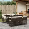 vidaXL Ensemble à manger de jardin et coussins 7 pcs marron rotin