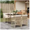 vidaXL Ensemble à manger de jardin avec coussins 5pcs Beige poly rotin