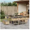 vidaXL Ensemble à manger de jardin et coussins 11 pcs mélange beige