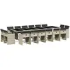 vidaXL Ensemble à manger de jardin et coussins 17 pcs gris clair rotin