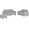 vidaXL Ensemble de canapés 3 pcs coussins gris clair tissu microfibre