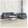 vidaXL Ensemble de canapés 2 pcs avec coussins gris foncé velours