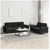 vidaXL Ensemble de canapés 2 pcs avec coussins Noir Velours