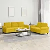 vidaXL Ensemble de canapés 2 pcs avec coussins Jaune Velours
