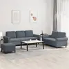 vidaXL Ensemble de canapés 3 pcs avec coussins Gris foncé Velours