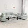 vidaXL Ensemble de canapés 3 pcs avec coussins gris clair velours
