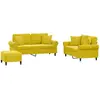 vidaXL Ensemble de canapés 3 pcs avec coussins jaune velours