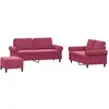 vidaXL Ensemble de canapés 3 pcs avec coussins rouge bordeaux velours