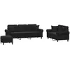 vidaXL Ensemble de canapés 3 pcs avec coussins noir velours