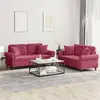 vidaXL Ensemble de canapés 2 pcs avec coussins rouge bordeaux velours
