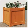 vidaXL Jardinière cire marron 40x40x40 cm bois de pin massif