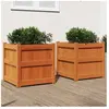 vidaXL Jardinières 2 pcs cire marron bois de pin massif