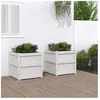 vidaXL Jardinières 2 pcs blanc bois de pin massif