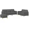 vidaXL Ensemble de canapés 3 pcs avec coussins Gris foncé Tissu