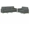 vidaXL Ensemble de canapés 2 pcs avec coussins Gris foncé Tissu